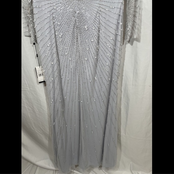NWT Adrianna Papell‎ Sequin Beaded 3/4 Sleeve Gown - Picture 13 of 15